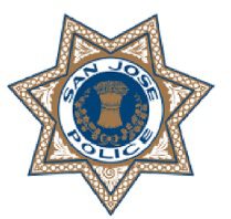 A star shaped police badge with the words san jose police written on it.